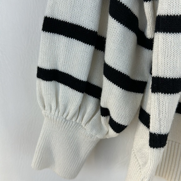 Loft Striped Ballon Sleeve Knit Top, M - Picture 6 of 9